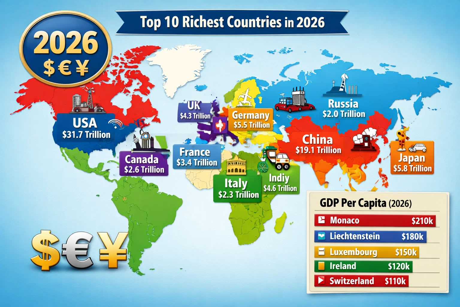 Top 30 Richest Countries in the World in 2026