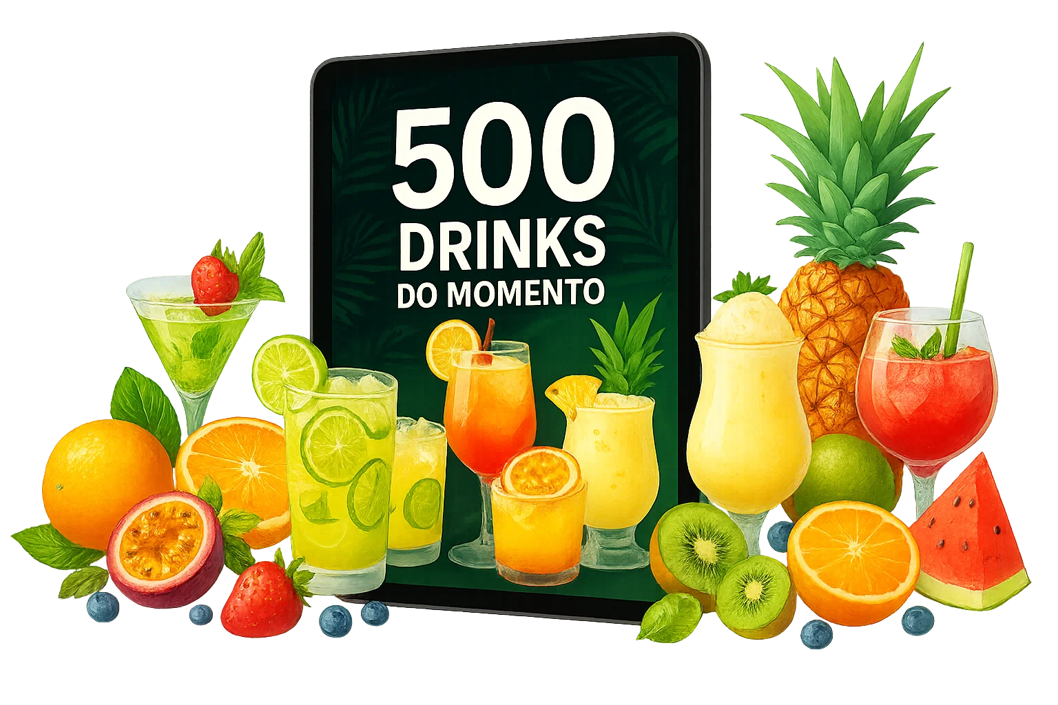 Mockup do Livro de Receitas de Drinks