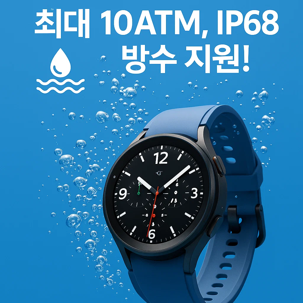 최대 10ATM, IP68 방수 지원 인포그래픽